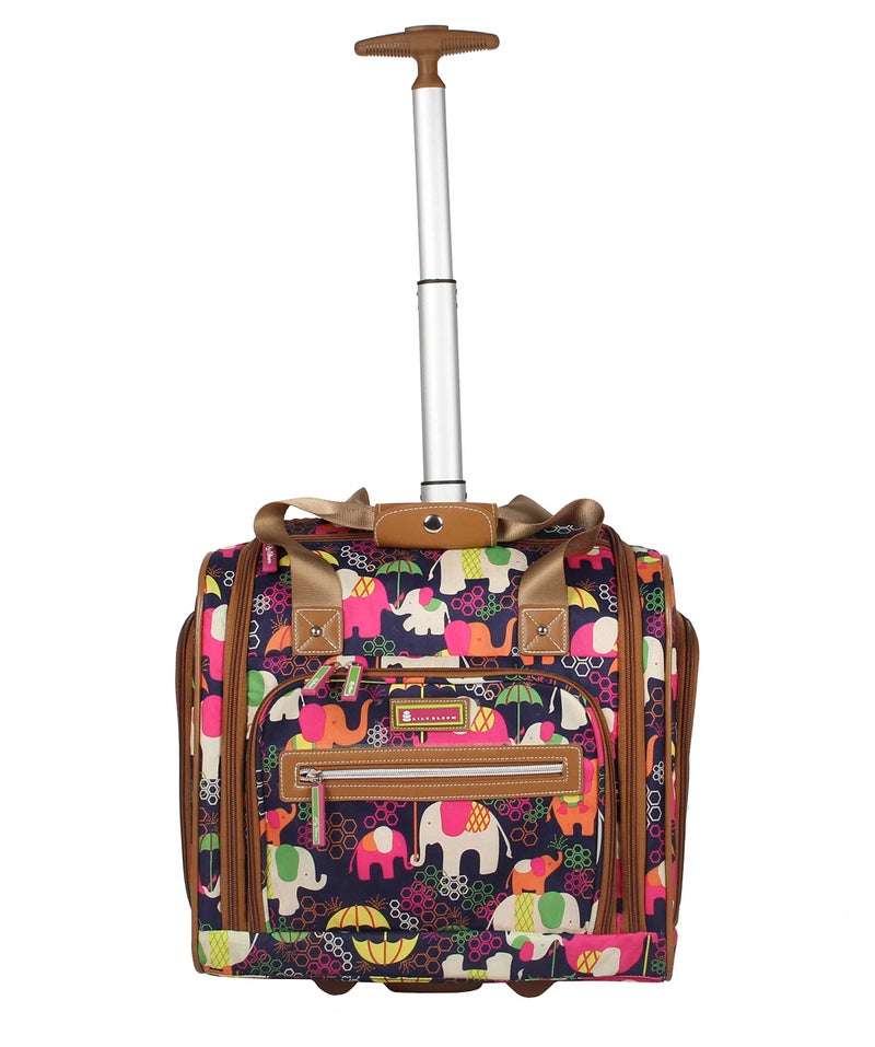 Lily Bloom Designer 15 Inch Carry On - Weekender Overnight Business Travel Luggage - Lightweight 2- Rolling Wheels Suitcase - Under Seat Rolling Bag for Women (Elephant Rain) - Image 2